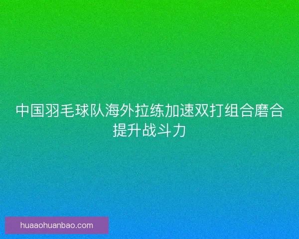 中国羽毛球队海外拉练加速双打组合磨合提升战斗力